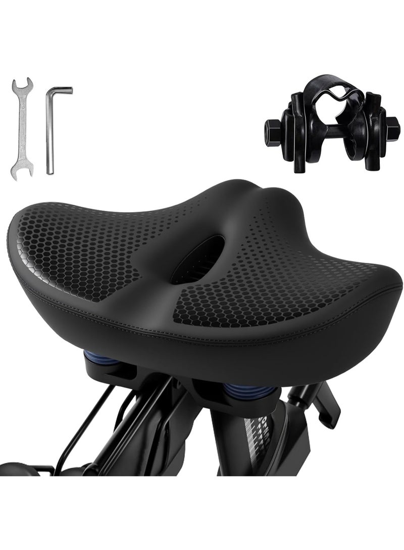 Bukela Upgrade Oversize Bike Seat for Men Women, Extra Wide Noseless Bicycle Seat Cushion, Waterproof Comfort Memory Foam Bike Saddle Fit for Peloton Bikes, Exercise Bike, EBikes, City Bike - Image 1
